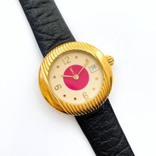 Load image into Gallery viewer, Vintage 90s Gold-Plated Yves Saint Laurent Ladies&#39; Quartz Watch with Black Leather Strap - Boxed

