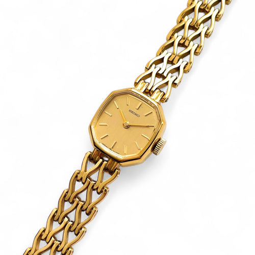 Seiko Ladies’ Mechanical Watch – Gold-Plated, Octagon Dial, 1970s
