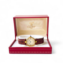 Load image into Gallery viewer, Ladies&#39; Vintage Cartier Must Vendome Vermeil Quartz Watch - Gold-Plated Silver 925 with Beige Dial - With Original Box and Booklet
