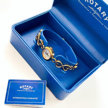 Load image into Gallery viewer, Vintage Ladies&#39; Rotary Quartz Watch With Gold-Plated Bracelet, Mother of Pearl Dial and Heart Shaped Pattern
