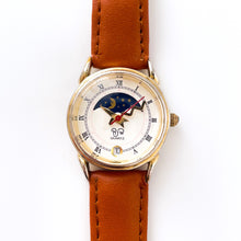 Load image into Gallery viewer, Vintage Ladies&#39; RJW Sun &amp; Moon Quartz Watch with Brown Leather Strap
