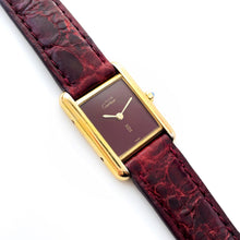 Load image into Gallery viewer, Vintage Ladies&#39; Must Cartier Tank Vermeil - Burgundy Dial, Quartz
