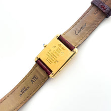 Load image into Gallery viewer, Vintage Ladies&#39; Must Cartier Tank Vermeil - Burgundy Dial, Quartz
