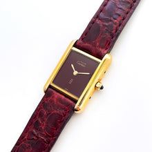 Load image into Gallery viewer, Vintage Ladies&#39; Must Cartier Tank Vermeil - Burgundy Dial, Quartz
