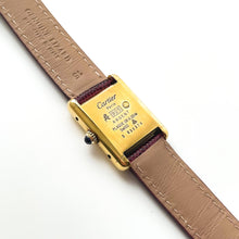 Load image into Gallery viewer, Cartier Must de Tank Vermeil – Burgundy Dial, Mechanical, Boxed

