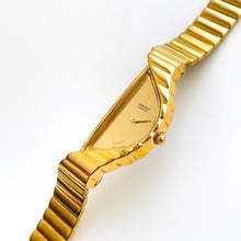 Load image into Gallery viewer, Extremely Rare Vintage 1990s Gold-Plated Ladies&#39; Seiko Rivoli Half Moon Quartz Watch With Asymmetrical Dial
