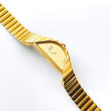 Load image into Gallery viewer, Extremely Rare Vintage 1990s Gold-Plated Ladies&#39; Seiko Rivoli Half Moon Quartz Watch With Asymmetrical Dial
