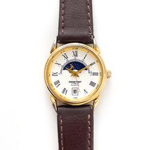 Load image into Gallery viewer, Vintage Ladies’ Constant Sun &amp; Moon Phase Quartz Watch with Brown Leather Strap

