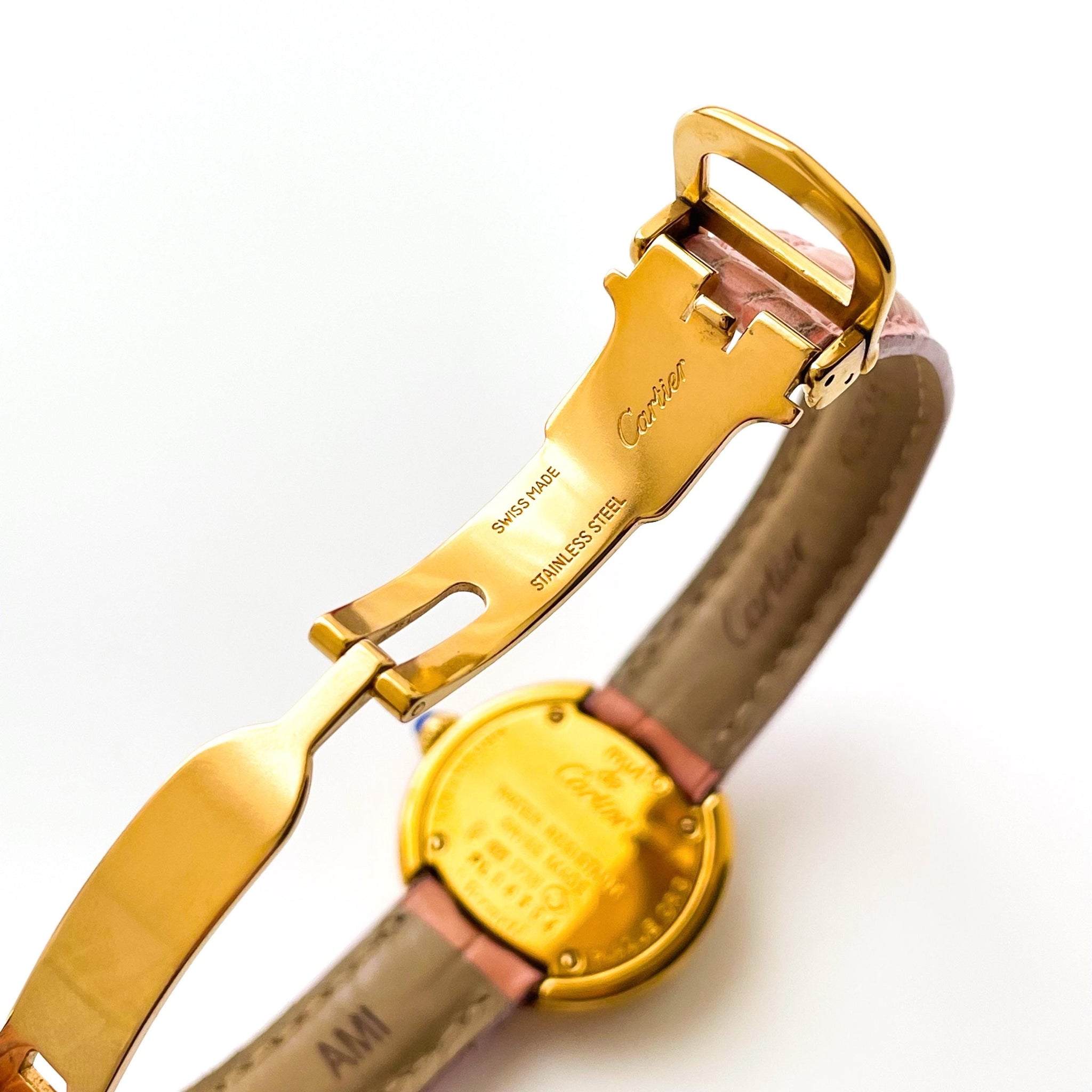 Cartier must de Cartierトリニティ ゴールド ヴィンテージ Vintage Must de Cartier Trinity Vermeil Watch - Gold-Plated Silver