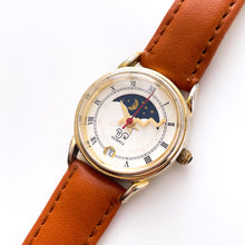 Load image into Gallery viewer, Vintage Ladies&#39; RJW Sun &amp; Moon Quartz Watch with Brown Leather Strap
