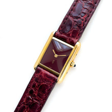 Load image into Gallery viewer, Vintage Ladies&#39; Must Cartier Tank Vermeil - Burgundy Dial, Quartz
