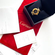 Load image into Gallery viewer, Vintage Cartier Must Colisée Vermeil - Gold-Plated Silver 925 with Black Dial
