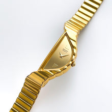 Load image into Gallery viewer, Extremely Rare Vintage 1990s Gold-Plated Ladies&#39; Seiko Rivoli Half Moon Quartz Watch With Asymmetrical Dial
