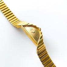 Load image into Gallery viewer, Extremely Rare Vintage 1990s Gold-Plated Ladies&#39; Seiko Rivoli Half Moon Quartz Watch With Asymmetrical Dial
