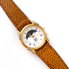 Load image into Gallery viewer, Vintage Ladies&#39; RJW Sun &amp; Moon Quartz Watch with Light Brown Leather Strap
