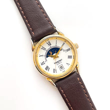 Load image into Gallery viewer, Vintage Ladies’ Constant Sun &amp; Moon Phase Quartz Watch with Brown Leather Strap
