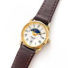 Load image into Gallery viewer, Vintage Ladies’ Constant Sun &amp; Moon Phase Quartz Watch with Brown Leather Strap
