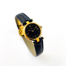 Load image into Gallery viewer, Ladies&#39; Vintage 1989 Cartier Must Vendome Vermeil Quartz Watch - Gold-Plated Silver 925 with Black Dial - With Original Box and Papers
