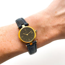 Load image into Gallery viewer, Ladies&#39; Vintage 1989 Cartier Must Vendome Vermeil Quartz Watch - Gold-Plated Silver 925 with Black Dial - With Original Box and Papers
