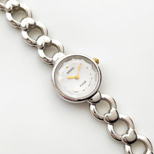 Load image into Gallery viewer, Rare 90s Silver-Tone Seiko Tissé Quartz Watch with Round Dial and Faceted Glass
