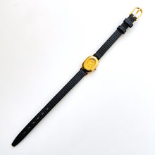 Load image into Gallery viewer, Tiny Vintage Ladies&#39; Gold-Plated Omax (by Seiko) Quartz Watch with Gold Dial and Leather Strap
