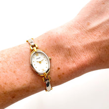 Load image into Gallery viewer, Vintage Ladies&#39; Pulsar (by Seiko) Two-Tone Quartz Watch with White Oval Dial
