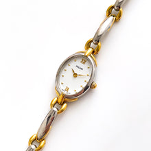 Load image into Gallery viewer, Vintage Ladies&#39; Pulsar (by Seiko) Two-Tone Quartz Watch with White Oval Dial
