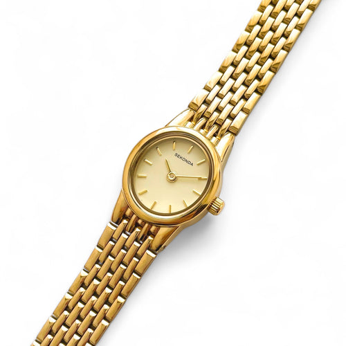 Ladies' Sekonda Quartz Watch With Gold-Tone Bracelet - Oval Dial