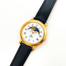 Load image into Gallery viewer, 90s Vintage Unisex Lorus Sun &amp; Moon Phase Quartz Watch - Black Leather
