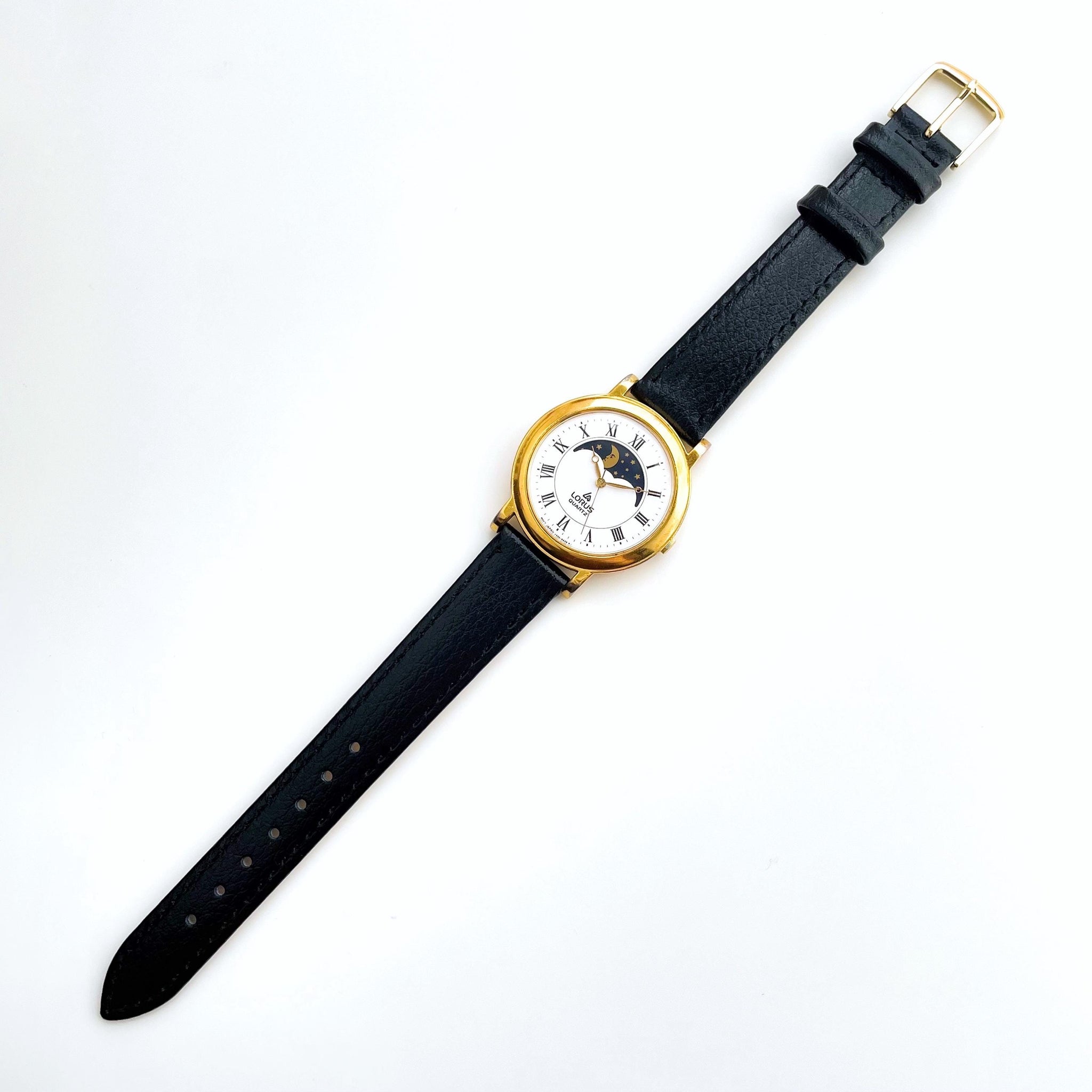 Vintage Lorus Genuine Leather Classic Calendar Watch Lorus Classic Quartz Dress Watch – Gold-tone case, white  main image 2