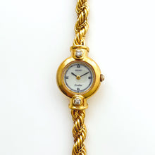 Load image into Gallery viewer, Very Rare 90s Gold-Plated Seiko Exceline Jewellery Quartz Watch with Tiny Mother of Pearl Dial, Thin Bracelet and Diamonds
