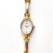 Load image into Gallery viewer, Vintage Ladies&#39; Pulsar (by Seiko) Two-Tone Quartz Watch with White Oval Dial
