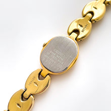 Load image into Gallery viewer, Tiny Vintage 1990s Gold-Plated Ladies&#39; Seiko Quartz Watch With Intricate Bracelet and Oval Dial
