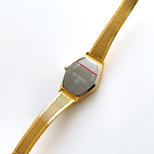 Load image into Gallery viewer, Vintage Gold-Plated Zeon Ladies&#39; Quartz Watch with Black Dial and Integrated Bracelet
