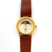 Load image into Gallery viewer, Vintage Ladies Armitron Moon Phase Quartz Watch with Brown Leather Strap
