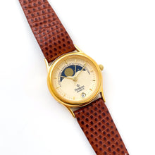 Load image into Gallery viewer, Vintage Ladies Armitron Moon Phase Quartz Watch with Brown Leather Strap
