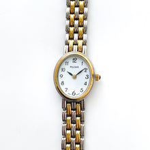 Load image into Gallery viewer, Vintage Ladies&#39; Pulsar (by Seiko) Two-Tone Quartz Watch with White Oval Dial
