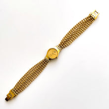 Load image into Gallery viewer, Vintage Ladies&#39; Pulsar (by Seiko) Gold-Tone Quartz Watch with Tiny Round Dial and Beaded Bracelet
