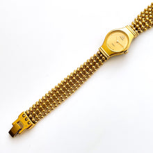 Load image into Gallery viewer, Vintage Ladies&#39; Pulsar (by Seiko) Gold-Tone Quartz Watch with Tiny Round Dial and Beaded Bracelet
