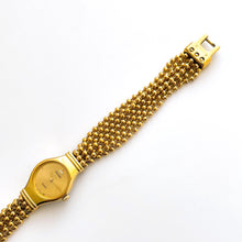 Load image into Gallery viewer, Vintage Ladies&#39; Pulsar (by Seiko) Gold-Tone Quartz Watch with Tiny Round Dial and Beaded Bracelet
