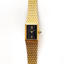 Load image into Gallery viewer, 1990s Ladies&#39; Gold-Plated Seiko Quartz Watch with Black Rectangular Dial
