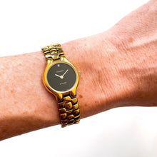 Load image into Gallery viewer, Ladies&#39; Vintage Gold-Plated Tissot Stylist Quartz Watch - Black Dial
