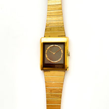 Load image into Gallery viewer, 1980s Vintage Ladies&#39; Gold-Plated Seiko Quartz Watch - Rectangular Dial
