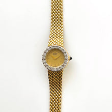 Load image into Gallery viewer, Rare 90s Gold-Plated Seiko Quartz Watch with Mesh Bracelet and Diamonds
