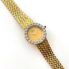 Load image into Gallery viewer, Rare 90s Gold-Plated Seiko Quartz Watch with Mesh Bracelet and Diamonds
