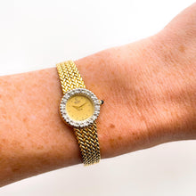 Load image into Gallery viewer, Rare 90s Gold-Plated Seiko Quartz Watch with Mesh Bracelet and Diamonds
