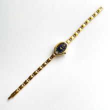Load image into Gallery viewer, Thin Vintage Ladies&#39; Pulsar (Seiko) Gold-Tone Quartz Watch - Black Dial
