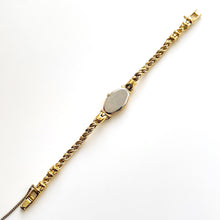 Load image into Gallery viewer, Very Rare 90s Gold-Plated Seiko Jewellery Quartz Watch with Tiny Dial, Thin Bracelet 2 Sapphires and 2 Diamonds
