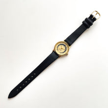Load image into Gallery viewer, Vintage 90s Ladies&#39; Imado Sun &amp; Moon Phase Quartz Watch with Black Leather Strap
