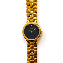 Load image into Gallery viewer, Ladies&#39; Vintage Gold-Plated Tissot Stylist Quartz Watch - Black Dial
